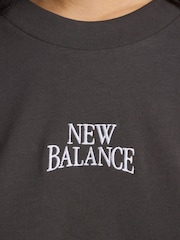 New Balance Brown Linear Heritage Raglan T-Shirt - Image 3 of 6