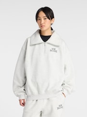 New Balance Green Linear Heritage Half Zip Top - Image 1 of 9