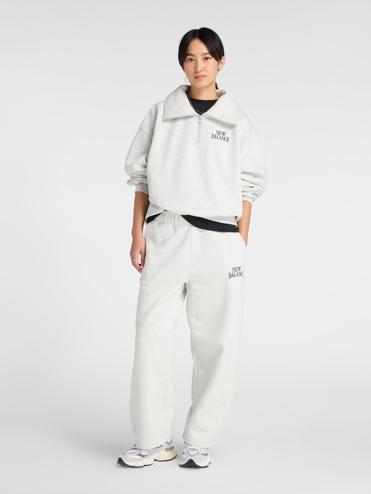 New Balance Green Linear Heritage Half Zip Top - Image 2 of 9