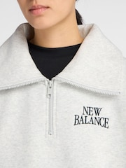 New Balance Green Linear Heritage Half Zip Top - Image 3 of 9