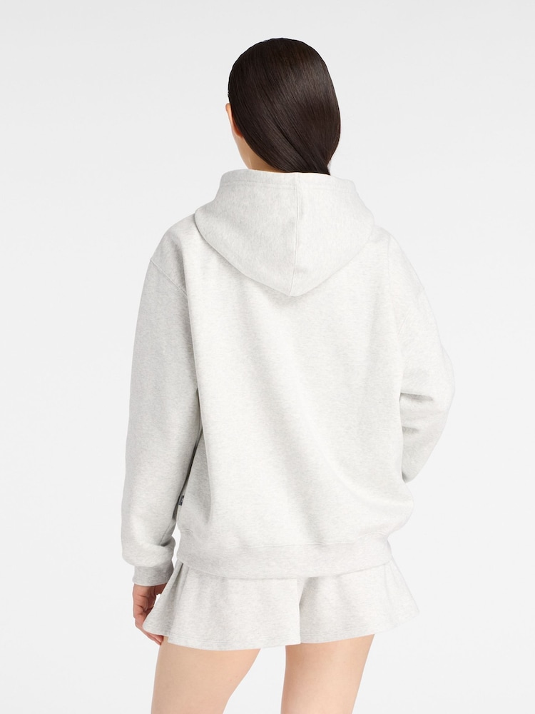 New Balance White Linear Heritage Hoodie - Image 2 of 8