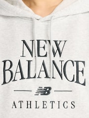New Balance White Linear Heritage Hoodie - Image 6 of 8