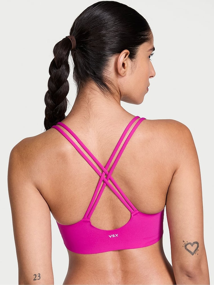 Victoria's Secret Berrylicious Purple Elevate™ Strappy Comfort Low Support Sports Bra - Image 2 of 3 Victoria's Secret Berrylicious Purple Elevate™ Strappy Comfort Low Support Sports Bra - Image 2 of 3