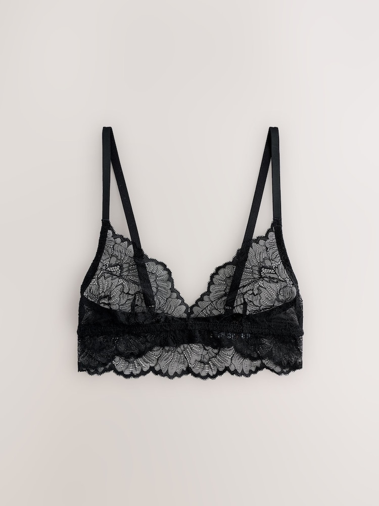 Black Floral Lace Bralette - Image 1 of 3