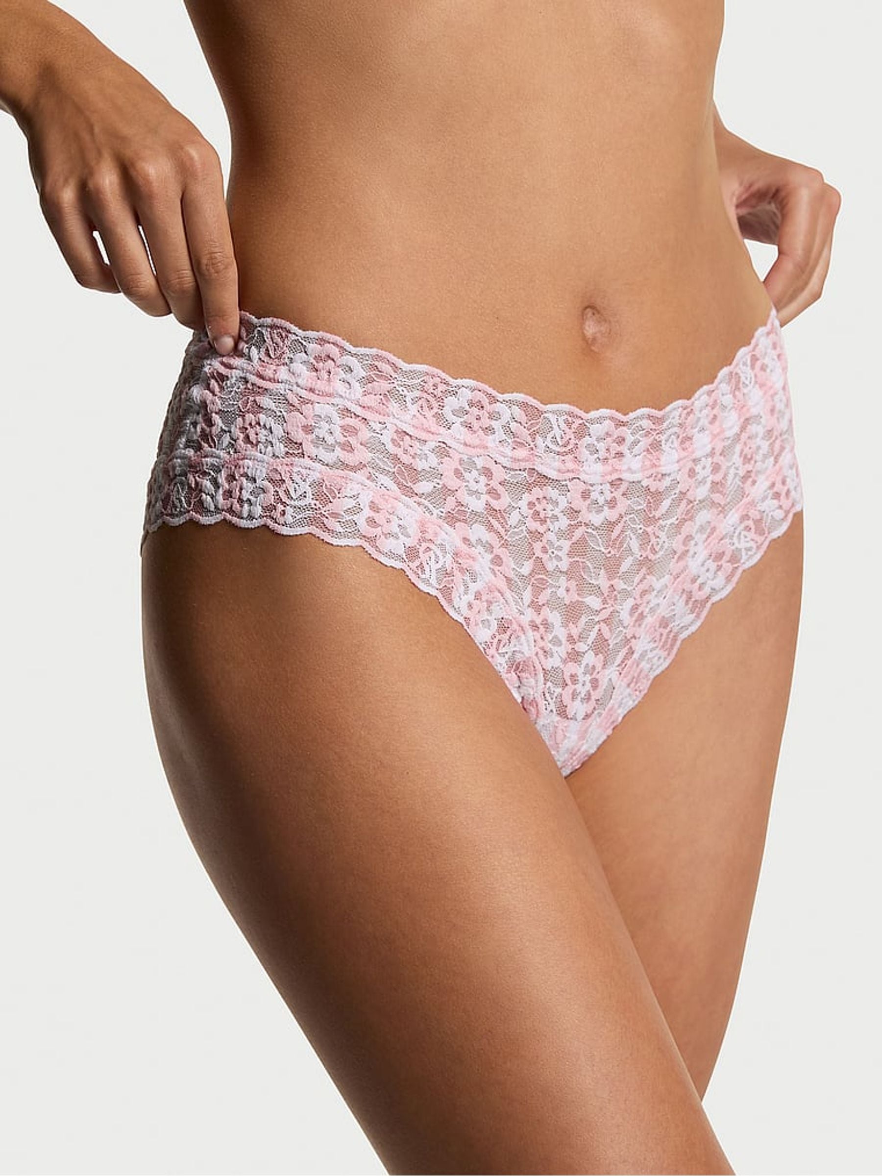 Victoria's Secret Pretty Blossom Pink Iconic Stripe Cheeky Knickers