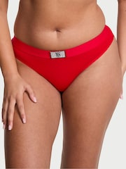 Victoria's Secret Lipstick Red Thong Logo Shine Patch Knickers - Image 1 of 2