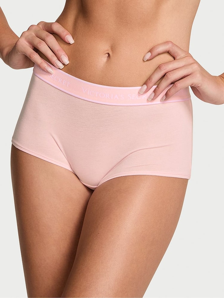 Victoria's Secret Angel Pink Short Logo Knickers - Image 1 of 3 Victoria's Secret Angel Pink Short Logo Knickers - Image 1 of 3