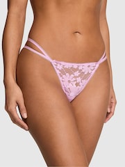 Victoria's Secret Pink Hushed Lilac Purple G-String Sequin Lace Knickers - Image 1 of 2