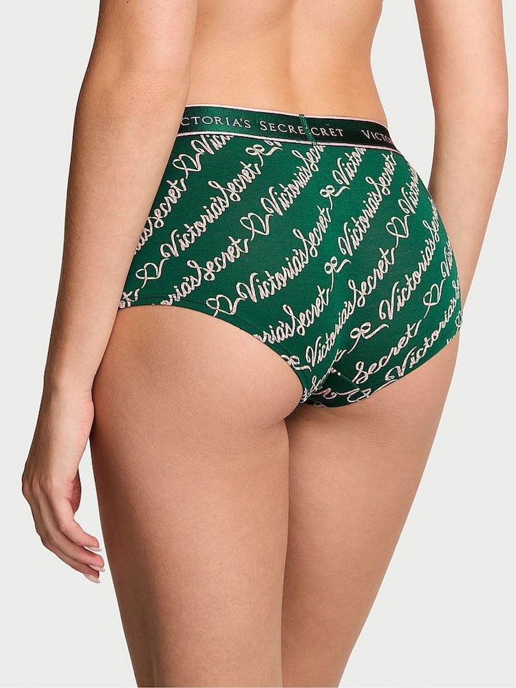Victoria's Secret Clover Script Green Short Logo Knickers - Image 2 of 2 Victoria's Secret Clover Script Green Short Logo Knickers - Image 2 of 2