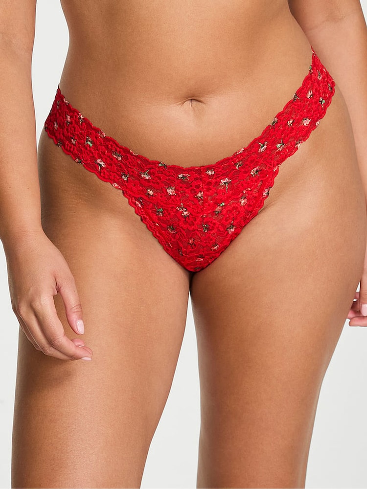 Victoria's Secret Bright Vermillion Roses Red Thong Knickers - Image 1 of 2 Victoria's Secret Bright Vermillion Roses Red Thong Knickers - Image 1 of 2