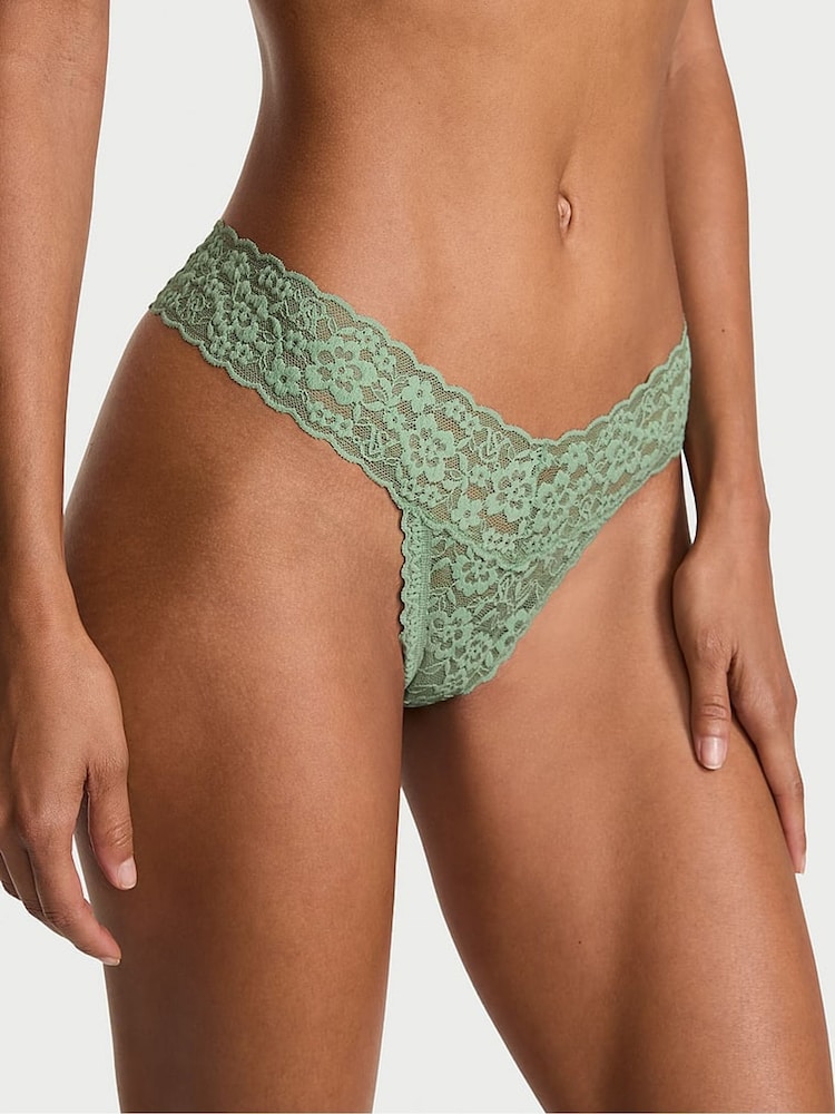 Victoria's Secret Simply Sage Green Thong Knickers - Image 1 of 3 Victoria's Secret Simply Sage Green Thong Knickers - Image 1 of 3
