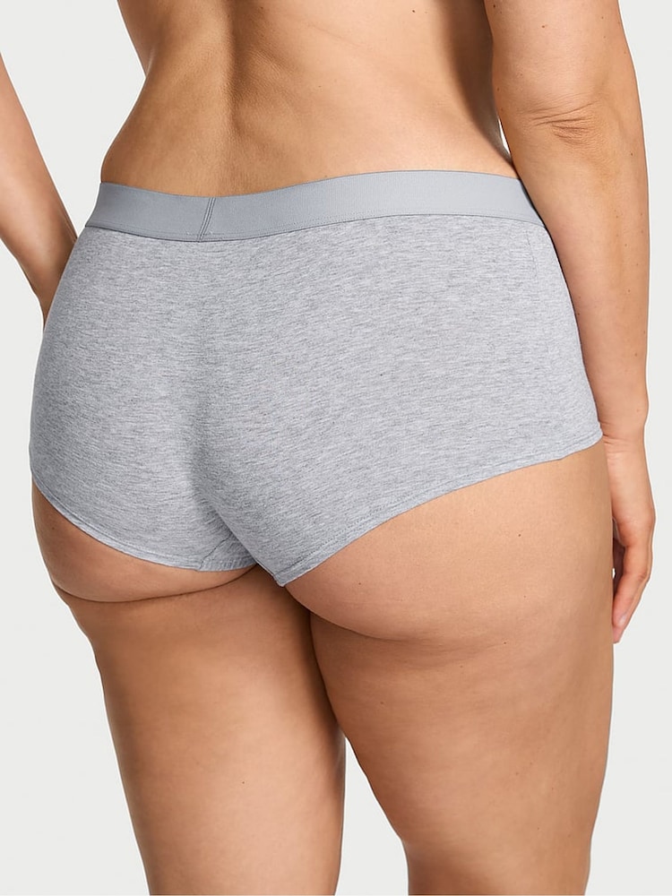 Victoria's Secret Medium Heather Grey Short Logo Shine Patch Knickers - Image 2 of 2 Victoria's Secret Medium Heather Grey Short Logo Shine Patch Knickers - Image 2 of 2
