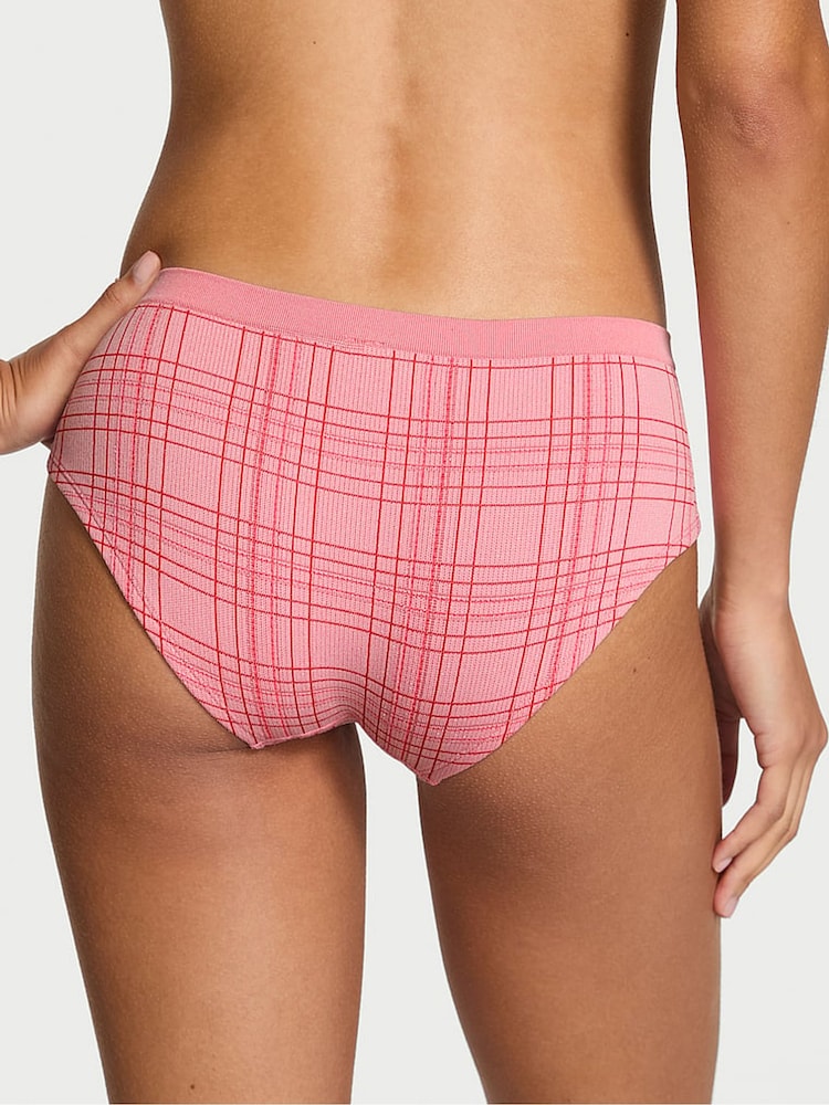 Victoria's Secret Pretty Blossom Pink Tartan Hipster Shimmer Knickers - Image 2 of 2 Victoria's Secret Pretty Blossom Pink Tartan Hipster Shimmer Knickers - Image 2 of 2
