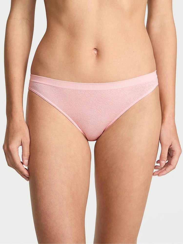 Victoria's Secret Angel Pink Sketch Floral Bikini Knickers - Image 1 of 3