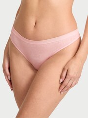 Victoria's Secret Angel Pink Sketch Floral Thong Knickers - Image 1 of 3