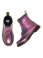 Dr. Martens Pink 1460 Y Copper Reptile Emboss Shoes - Image 3 of 4
