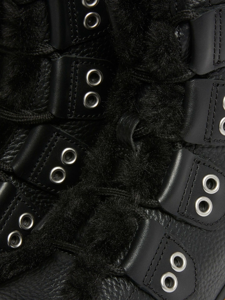 Dr. Martens Black 1460 Ltt Fl Milled Nappa+Wanama+Milo Fur Shoes - Image 4 of 4