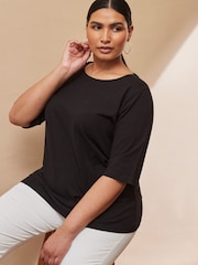 Live Unlimited Black Elbow Length Sleeve T-Shirt - Image 1 of 3