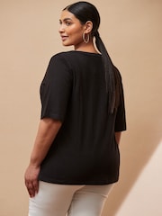 Live Unlimited Black Elbow Length Sleeve T-Shirt - Image 3 of 3