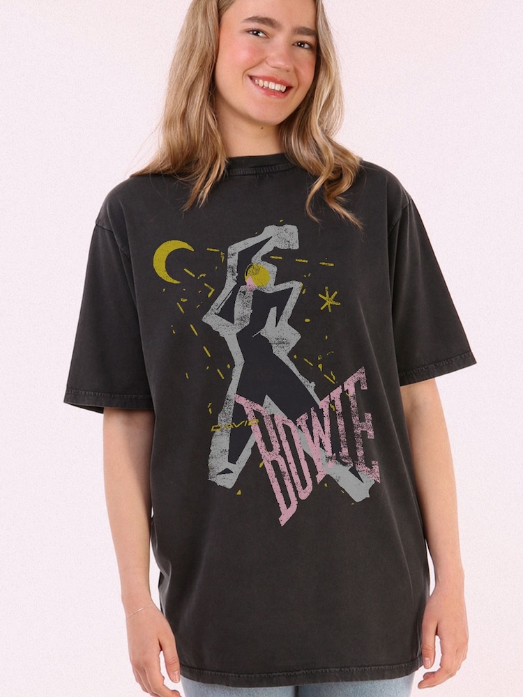 Supacult Black David Bowie Serious Moonlight Music T-Shirt - Image 1 of 3