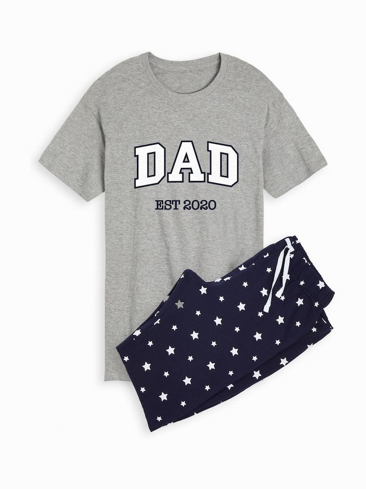 Personalised Mens Dad Pyjamas by Stitch Style - Image 1 of 3