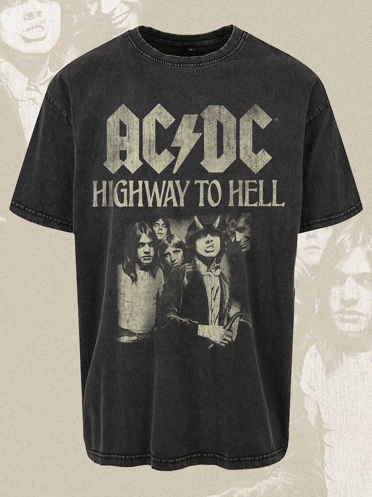 Supacult Black ACDC Highway To Hell Music T-Shirt - Image 3 of 3