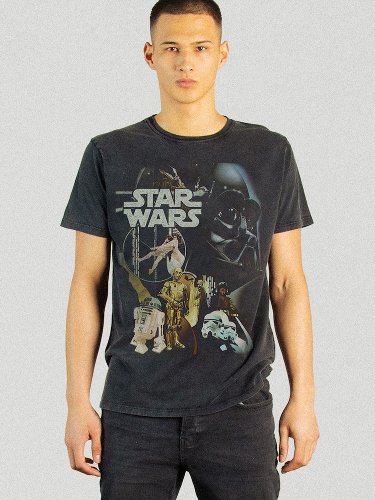Supacult Black Star Wars New Vintage T-Shirt - Image 2 of 4