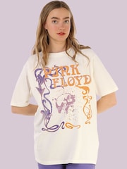 Supacult Natural Pink Floyd Art Deco Music T-Shirt - Image 1 of 3