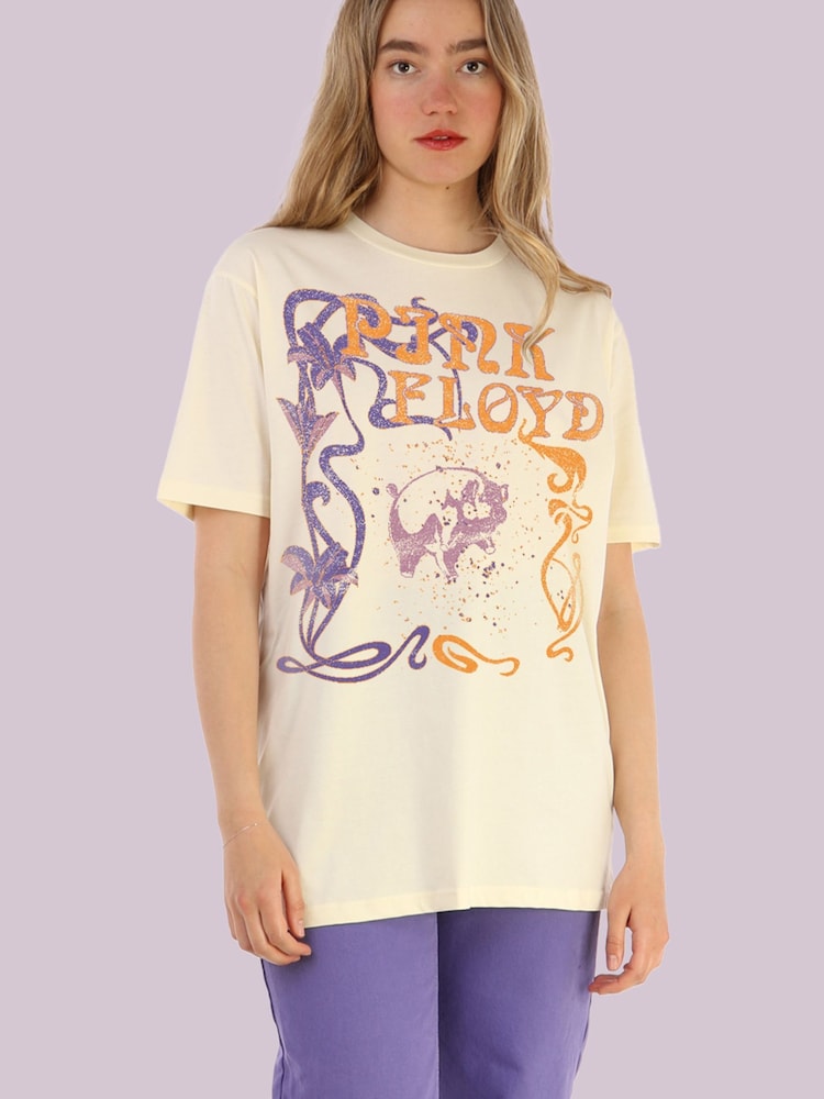 Supacult Natural Pink Floyd Art Deco Music T-Shirt - Image 2 of 3