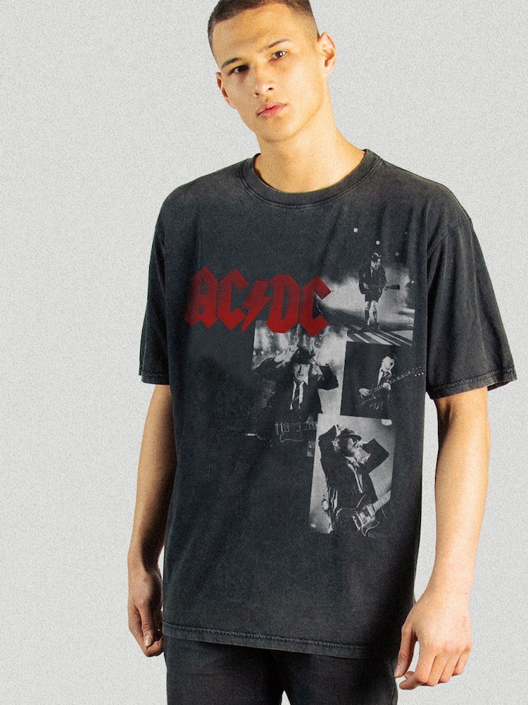 Supacult Black ACDC Photo Collage Music T-Shirt - Image 1 of 4