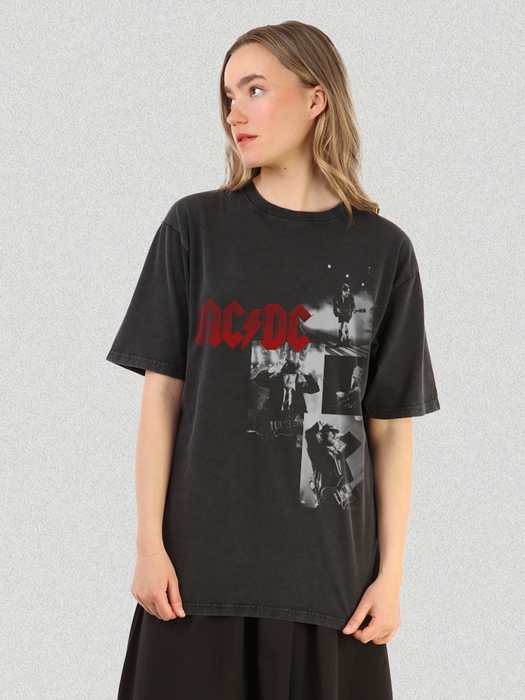 Supacult Black ACDC Photo Collage Music T-Shirt - Image 2 of 4