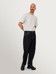 Folk Black Denim Barrel Leg Jeans - Image 5 of 9