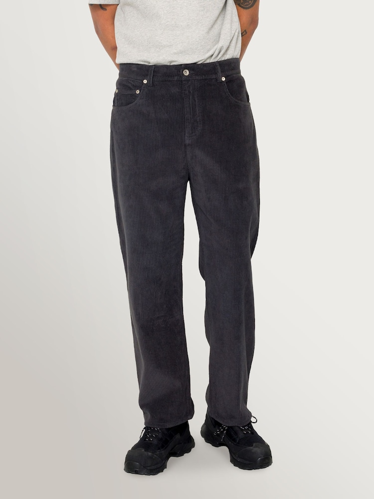 Folk Grey Chunky Cord Barrel Leg Trousers - Image 1 of 13 Folk Grey Chunky Cord Barrel Leg Trousers - Image 1 of 13