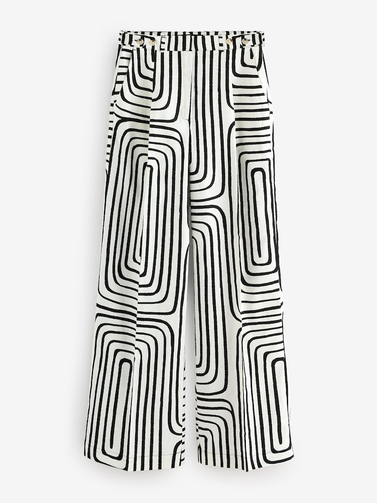 Mango White Pattern Trousers - Image 1 of 6