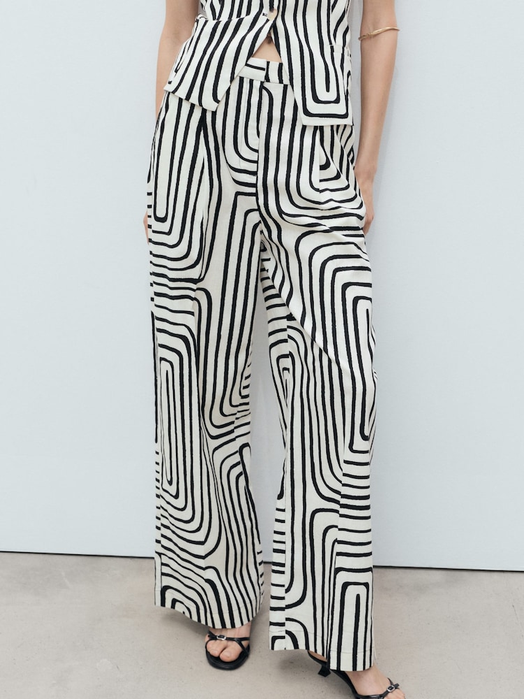 Mango White Pattern Trousers - Image 2 of 6