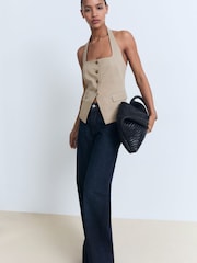 Mango Beige Halter Neck Waistcoat - Image 6 of 9