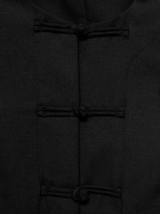 Mango Black Linen Blend Waistcoat - Image 10 of 10