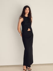Mango Black Linen Blend Waistcoat - Image 3 of 10