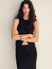 Mango Black Linen Blend Waistcoat - Image 4 of 10