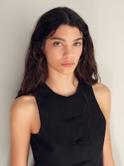 Mango Black Linen Blend Waistcoat - Image 6 of 10
