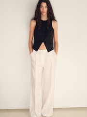Mango Black Linen Blend Waistcoat - Image 7 of 10