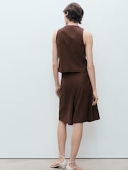 Mango Brown Linen Blend Waistcoat - Image 2 of 8