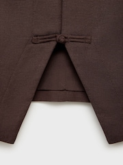 Mango Brown Linen Blend Waistcoat - Image 7 of 8