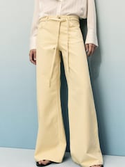 Mango Natural Tie Waist Wide Leg Jeans - Image 5 of 7