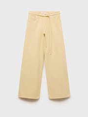 Mango Natural Tie Waist Wide Leg Jeans - Image 6 of 7
