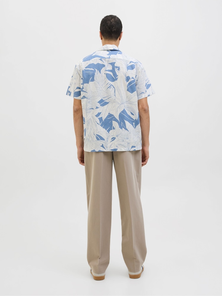 JACK & JONES Blue Floral Print Resort Shirt - Image 2 of 5