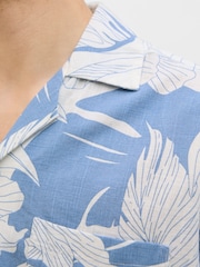 JACK & JONES Blue Floral Print Resort Shirt - Image 4 of 5
