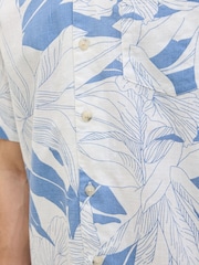 JACK & JONES Blue Floral Print Resort Shirt - Image 5 of 5