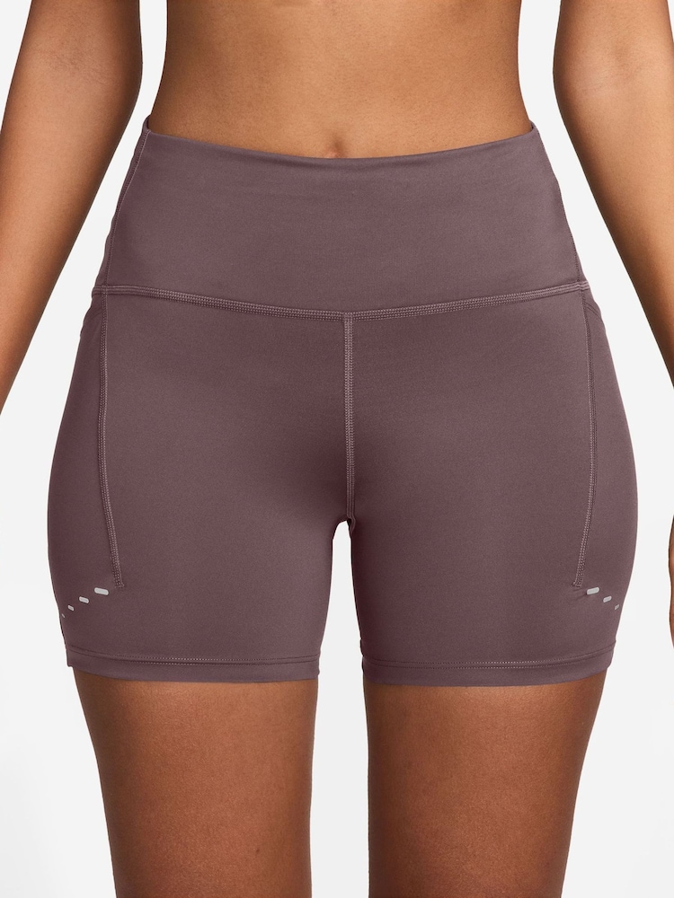 Nike Tattoo Brown Swift High-Waisted 4" Tight Running Shorts with Pockets - Image 1 of 8