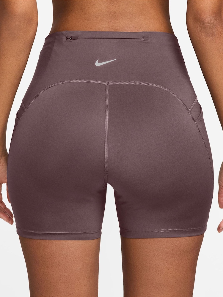 Nike Tattoo Brown Swift High-Waisted 4" Tight Running Shorts with Pockets - Image 2 of 8
